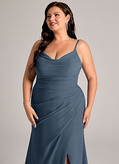 Azazie Deandra Bridesmaid Dresses Neptune Mermaid Pleated Chiffon Dress image12