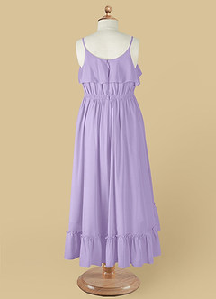 Azazie Karmen Flower Girl Dresses Lilac A-Line Ruched Chiffon Dress image10