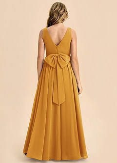 Azazie Hathaway Junior Butterscotch A-Line Bow Chiffon Dress image1
