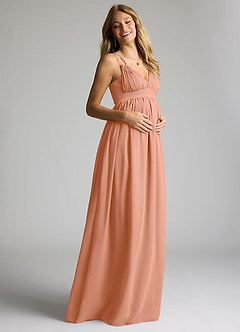 Azazie Emree Abiti da damigella d'onore premaman Abito A-Line Chiffon Floor-Length image2