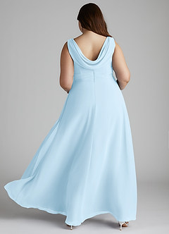 Azazie Karina Bridesmaid Dresses Sky Blue A-Line Pleated Chiffon Dress image9