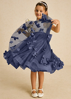 Azazie Sprout Flower Girl Dresses Stormy A-Line Bow Tulle Dress image3
