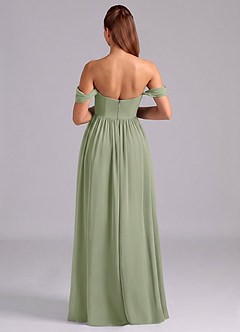Azazie Saige Maternity Bridesmaid Dresses A-Line Pleated Chiffon Floor-Length Dress image2