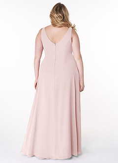 Azazie Kori Bridesmaid Dresses Blushing Pink A-Line Pleated Chiffon Dress image7