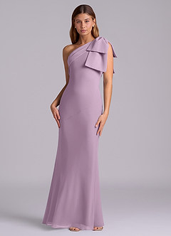 Azazie Yuanna Bridesmaid Dresses Wisteria Mermaid One Shoulder Chiffon Dress image4