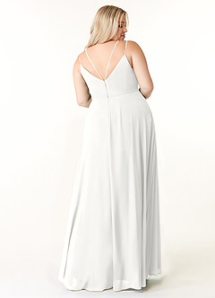 Azazie Janine Bridesmaid Dresses White A-Line V-Neck Chiffon Dress image7