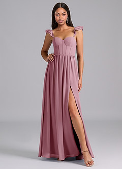 Azazie Denisse Bridesmaid Dresses Vintage Mauve A-Line Ruched Chiffon Dress image5