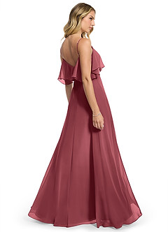 Azazie Jean Bridesmaid Dresses Merlot A-Line Chiffon Convertible Dress image2