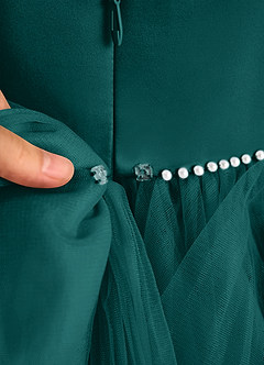 Azazie Tinie Flower Girl Dresses Peacock Ball-Gown Bow Tulle Dress image8