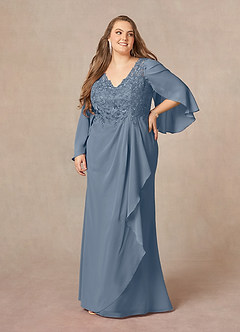 Azazie Perry Mother of the Bride Dresses Twilight Mermaid V-Neck Lace Chiffon Dress image9