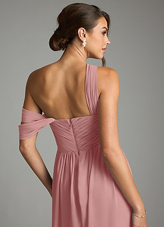 Azazie Kassandra Bridesmaid Dresses Dusty Rose A-Line Off the Shoulder Chiffon Dress image7