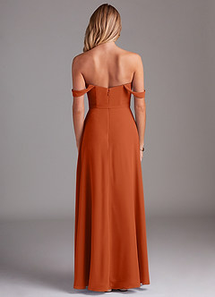 Azazie Aaron Final Sale Burnt Orange A-Line Off the Shoulder Chiffon Convertible Dress image3