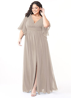 Azazie Temeka Bridesmaid Dresses Frost A-Line Ruched Chiffon Dress image7