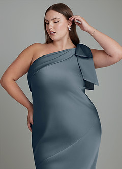 Azazie Yuanna Bridesmaid Dresses Twilight Mermaid One Shoulder Stretch Satin Dress image10