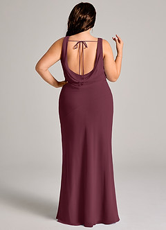 Azazie Rylina Bridesmaid Dresses Cabernet Mermaid Pleated Chiffon Dress image11