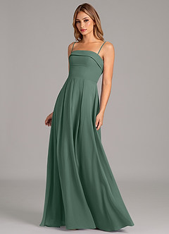 Azazie Lucienne Bridesmaid Dresses Sea Moss A-Line Strapless Chiffon Convertible Dress image6