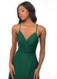 Azazie Everleigh Bridesmaid Dresses Emerald A-Line Sweetheart Pleated Chiffon Dress image7