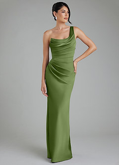 Azazie Sabrina Robes de demoiselle d'honneur Robe Sirène en Satin extensible Corset Genévrier image7
