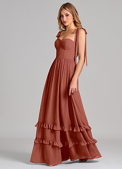 Azazie Anastacia Bridesmaid Dresses Auburn A-Line Sweetheart Neckline Chiffon Dress image5
