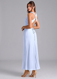 Azazie Evadne Brautjungfernkleider Etui Plissee Chiffon Kleid Eis image2