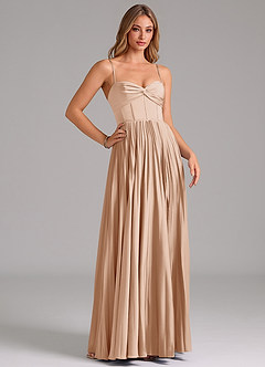 Azazie Akiko Bridesmaid Dresses English Rose A-Line Sweetheart Neckline Stretch Satin Dress image3