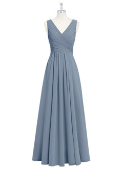 Azazie Flora Bridesmaid Dresses Twilight A-Line Pleated Chiffon Dress image7