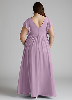 Azazie Zella Bridesmaid Dresses Wisteria A-Line Lace Chiffon Dress image10