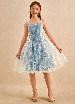 Azazie Cubbie Girls Formal Flower Girl Dresses Bermuda A-Line Lace Dress image4