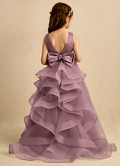 Azazie Lior Flower Girl Dresses Vintage Mauve Ball-Gown Pleated Tulle Dress image1