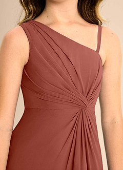 Azazie Brooke Junior Auburn A-Line Side Slit Chiffon Dress image7