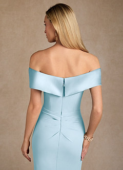 Azazie Laredo Mother of the Bride Dresses Sky Blue Mermaid Off the Shoulder Stretch Crepe Dress image8