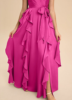 Azazie Peyton Junior Klä av A-Line i Stretch Satin Plisserad image6