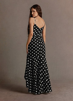 Nella White And Black Polka Dot Mermaid Gown image2