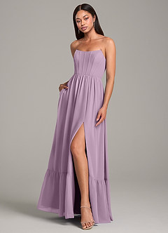 Azazie Kailee Bridesmaid Dresses Wisteria A-Line with Pockets Chiffon Dress image4