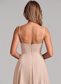 Azazie Elle Bridesmaid Dresses English Rose A-Line Pleated Chiffon Dress image2