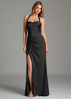 Azazie Serenity Bridesmaid Dresses Black Mermaid Sweetheart Neckline Stretch Satin Dress image3
