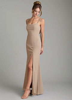 Azazie Egypt Bridesmaid Dresses Taupe Sheath Sweetheart Neckline Chiffon Dress image4