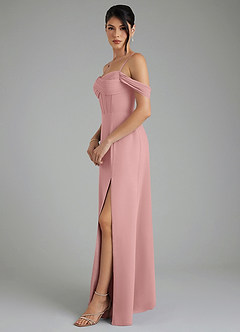 Azazie Cece Bridesmaid Dresses Dusty Rose A-Line Off the Shoulder Chiffon Dress image7