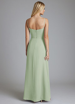 Azazie Celaena Robes de demoiselle d'honneur Robe Trapèze en Mousseline de soie Plissée Vert Sauge image4