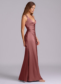 Azazie Amelie Brautjungfernkleider A-Linie Plissee Stretch-Satin Kleid Amethyst image3