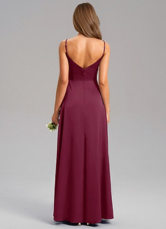 Azazie Talina Bridesmaid Dresses Mulberry A-Line Stretch Satin Dress image2
