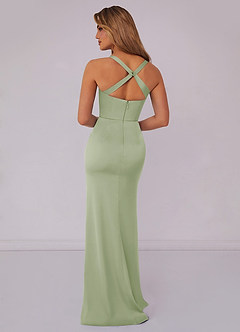 Barbie ♥ Azazie Bridesmaid Dresses Dusty Sage Mermaid Pleated Stretch Satin Dress image2