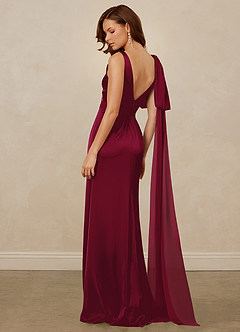 Christian Siriano Bridal for Azazie 1011 Bridesmaid Dresses Burgundy Mermaid Bow Stretch Satin Dress image9