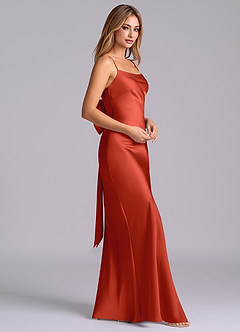 Azazie Kimberly Brudtärnklänningar Klä av Tubklänning i Stretch Satin Rosett Rost image3