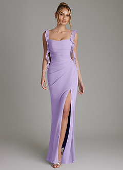 Azazie Jessamine Bridesmaid Dresses Lilac Mermaid Corset Chiffon Dress image1
