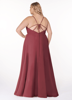 Azazie Everleigh Bridesmaid Dresses Merlot A-Line Sweetheart Pleated Chiffon Dress image9