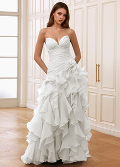 Christabelle White Corset Rhinestone Sheer Lace Prom Dress image5