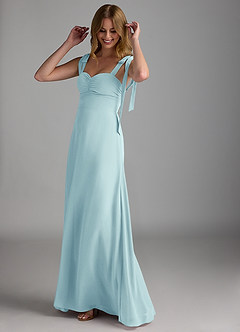 Azazie Lizet Bridesmaid Dresses Sea Glass A-Line Sweetheart Neckline Chiffon Dress image1