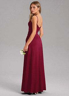 Azazie Azuree Brautjungfernkleider A-Linie Plissee Stretch-Satin Kleid Burgunderrot image7