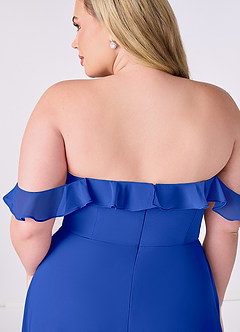 Barbie ♥ Azazie Final Sale Royal Blue A-Line Off the Shoulder Chiffon Convertible Dress image11